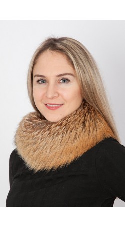 Golden fox fur neck warmer